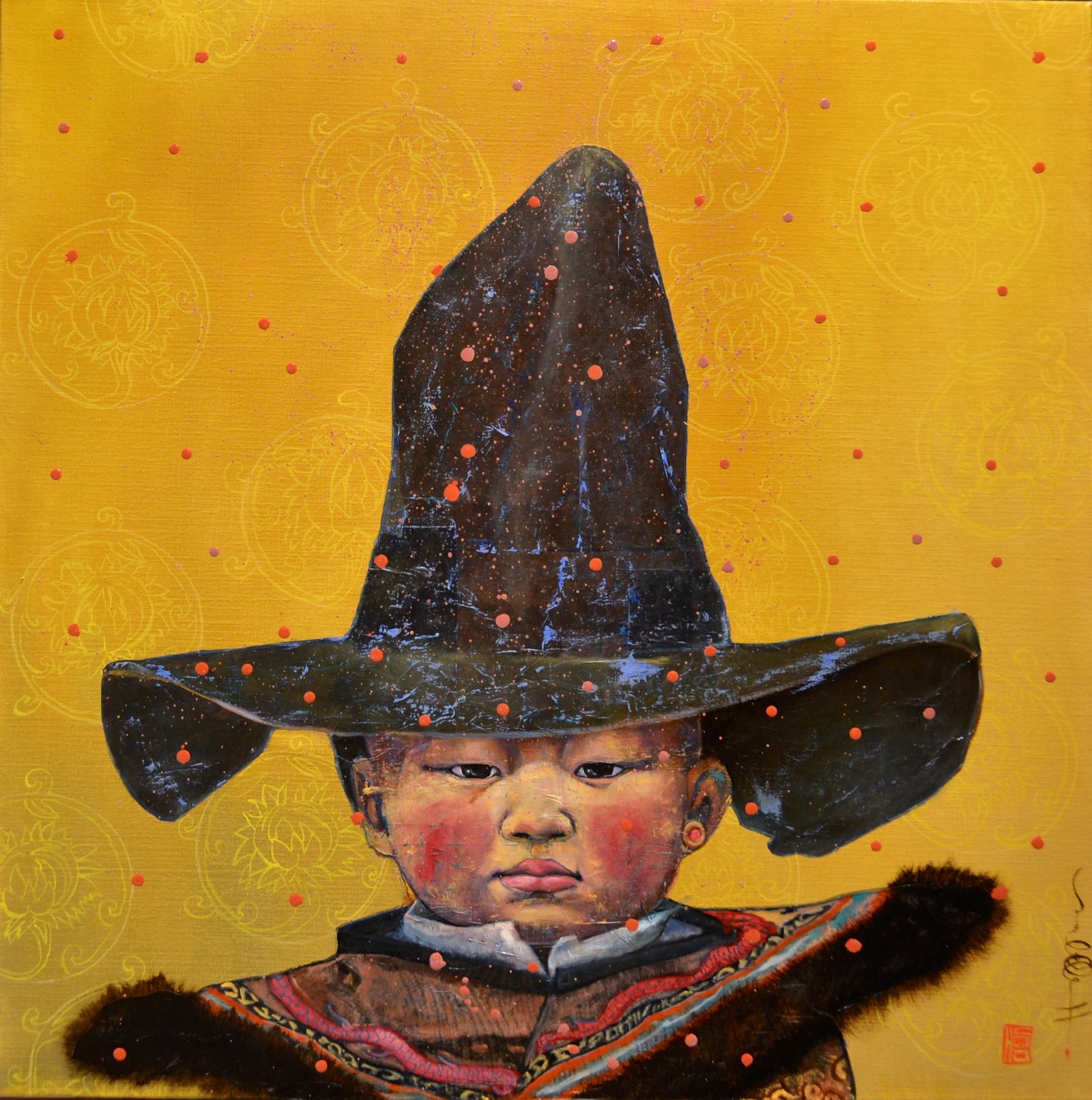 DORJE, gesso, oil & mixte